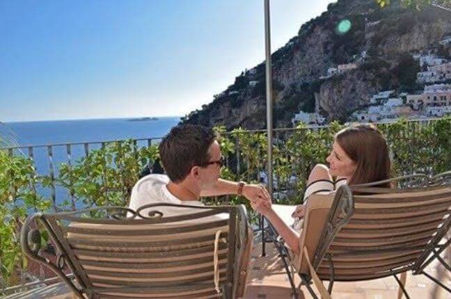 Kait Parker and her husband celebrating valentine day in Positano, Italy.